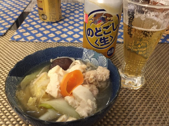 Nabe with beer